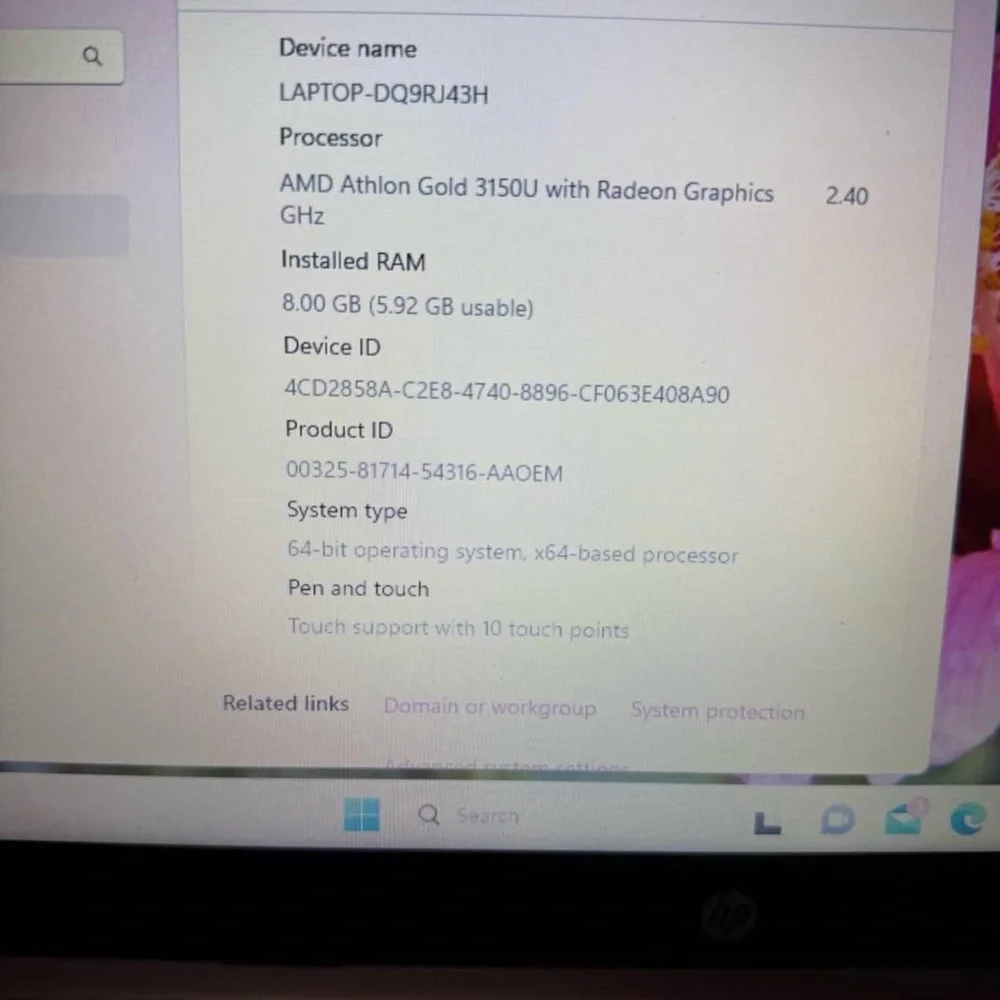 HP rose gold Laptop
